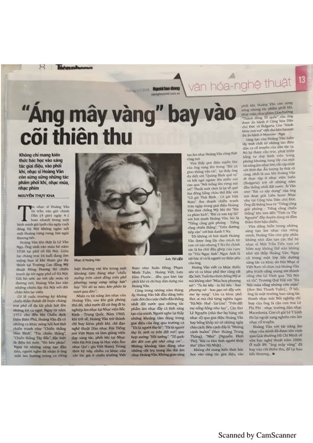 Ánh mây vàng đã bay vào cõi thiên thu - Nguyễn Thụy Kha